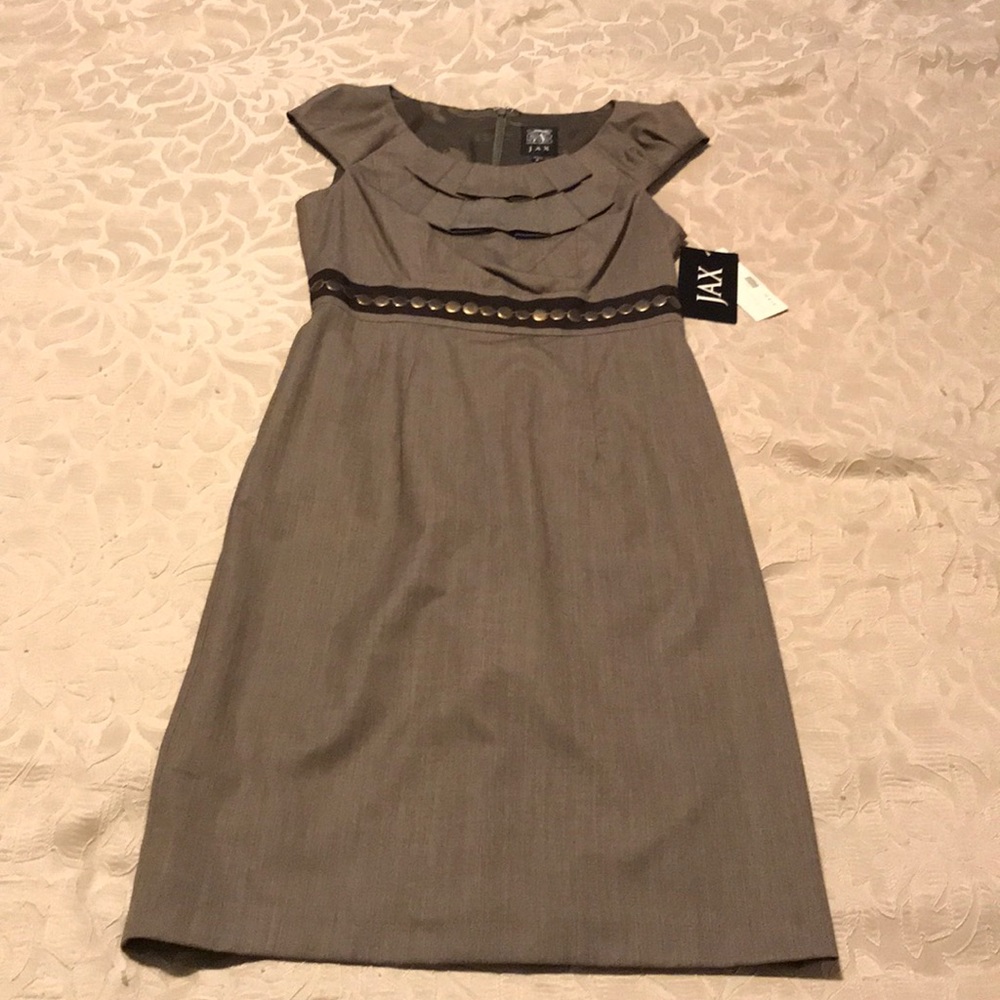 Jax cap sleeve brown sheath dress